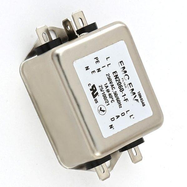 Single phase Chassis Mount EMI/RFI filter 60 series, 16A, Fast On ...