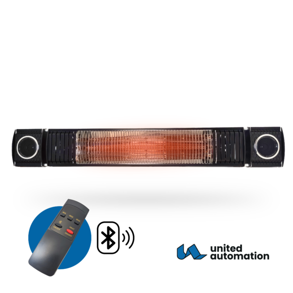 Wall-Mounted-Patio-Heater-2kW-with-speakers-A-HL-E72C-R2-RM2-BS-united-automation