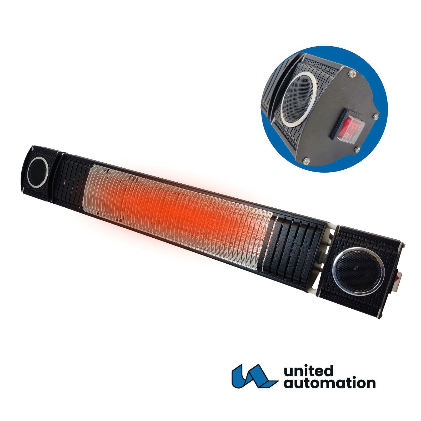 2000W Infrared Heater with Speakers | Dimmable Remote | All-in-One Outdoor Unit - Image 2