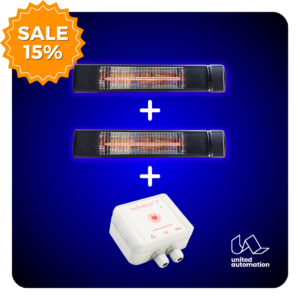 2x Wall Mounted Patio Heater 1.5kW + Infresco T 4kW New model