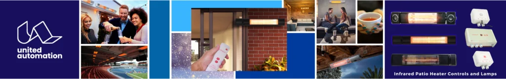 Infrared Patio Heater Controls and Lamps Infrared patio heater controls, infrared patio lamps, outdoor heating, patio heater, garden heater, commercial patio heater