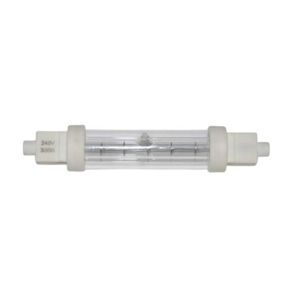 240V 300W jacketed clear quartz infrared heater, R7s fitting