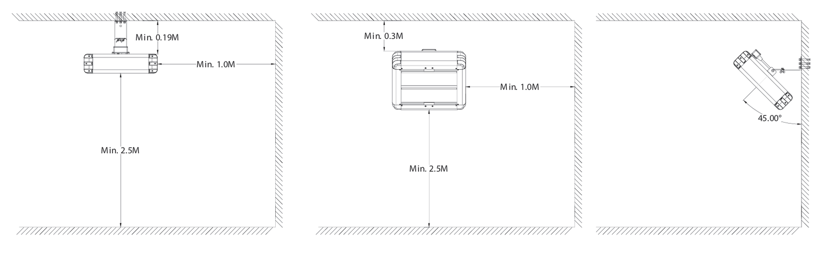 3kW & 4kW VERTICAL Industrial Infrared Mounting Diagram