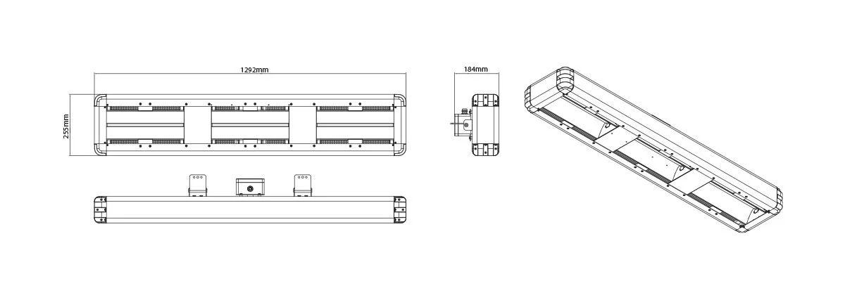 4.5kW & 6kW Industrial Infrared Dimensions