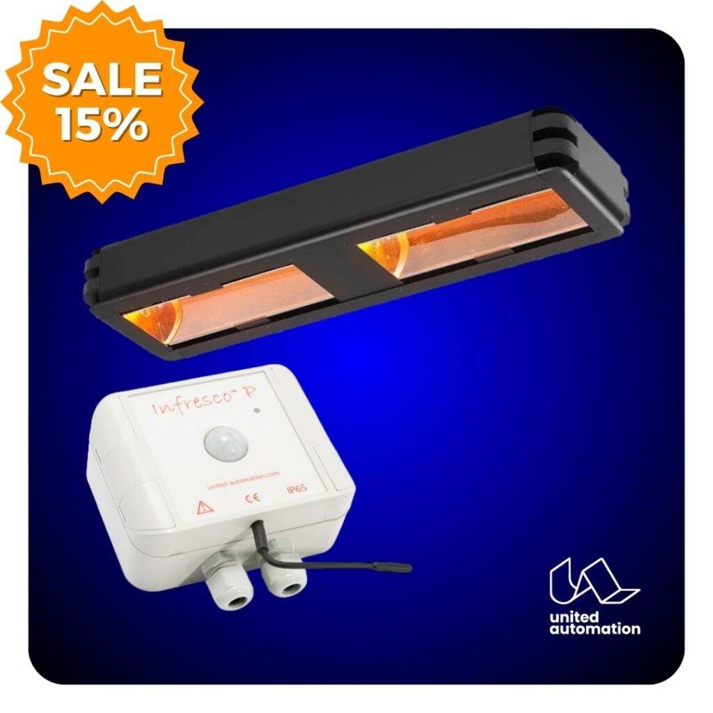 3kW 4kw Industrial Infrared Heater + Infresco-P 4kW PIR Controller Bundle