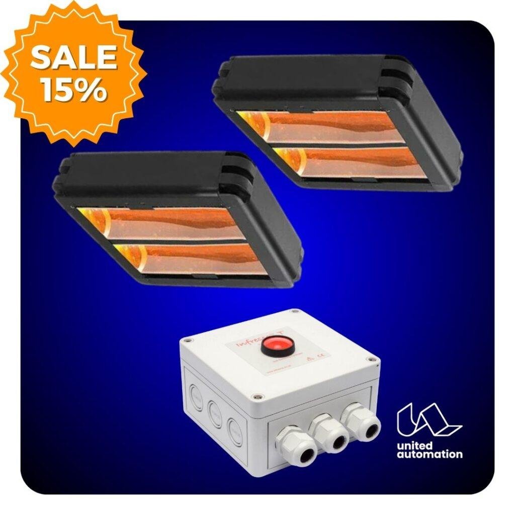 2x 3kW Vertical Heater 6kW Timer Bundle