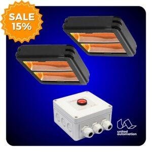 2x 3kW Vertical Heater 6kW Timer Bundle