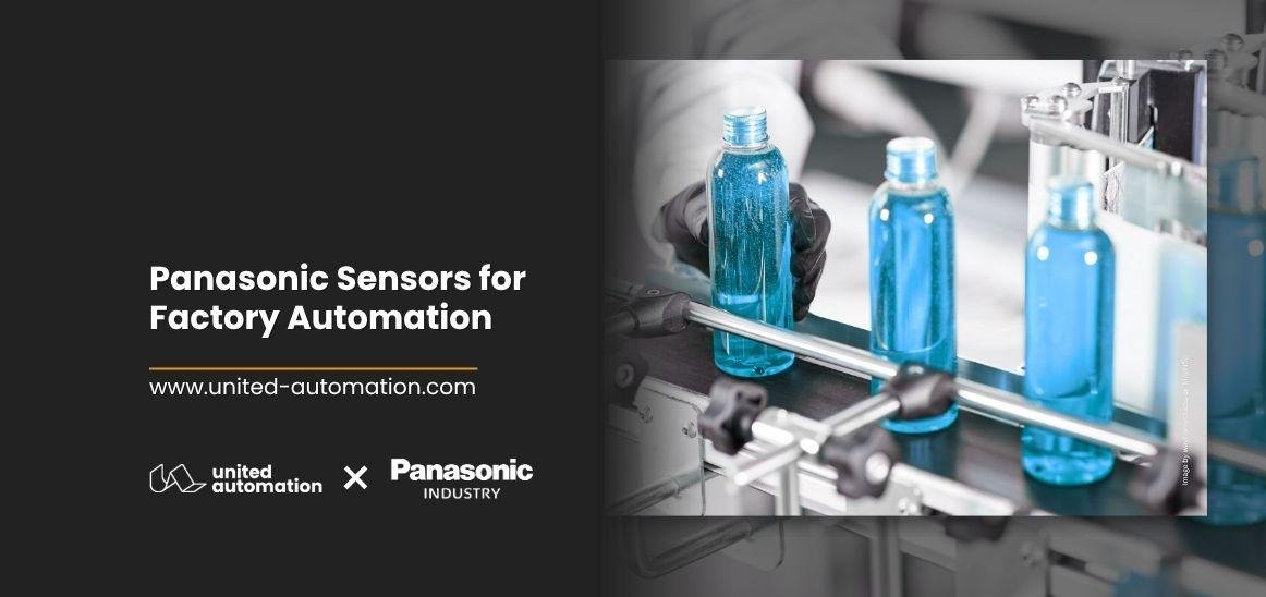 Panasonic industrial sensors including photoelectric, IO-Link, safety light curtains and measurement sensors supplied by United Automation.